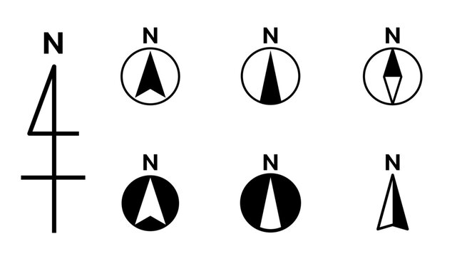 地図・方位・方角の方位磁石アイコンマークcompass