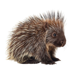 Fototapeta premium PNG of A close-up of a cute, quilled porcupine showcasing its unique features.