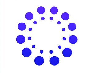 Fototapeta premium Circular radial dot pattern forming a clean geometric ring representing data cycles analytics visualization symmetry and modern digital systems