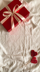 Red gift box on a white background