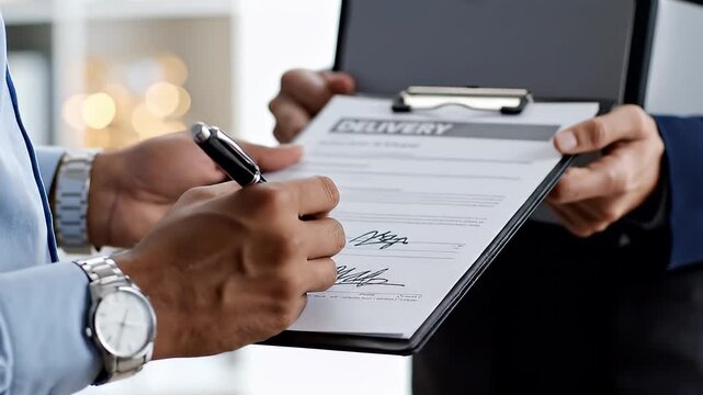 Video of Business Signing a Contract Document.