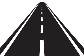 Minimalist Highway Perspective Vector Illustration