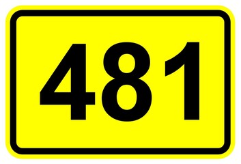 Illustration eines Schildes der Bundesstraße B 481 in Deutschland  © Pixel62