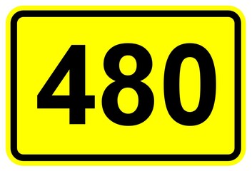 Illustration eines Schildes der Bundesstraße B 480 in Deutschland  © Pixel62
