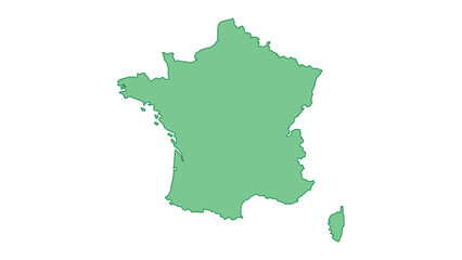 Fototapeta premium France outline green