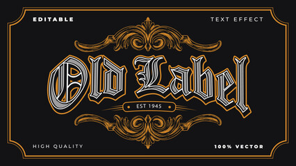 Template Editable Vector Text Effect Vintage Style Design for Premium Brand Label © Seven Design