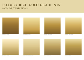 Luxury Rich Gold Gradient Background Set with 8 Color Variations
