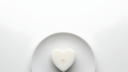 Obraz premium Valentine's day special heart shaped white object on white background