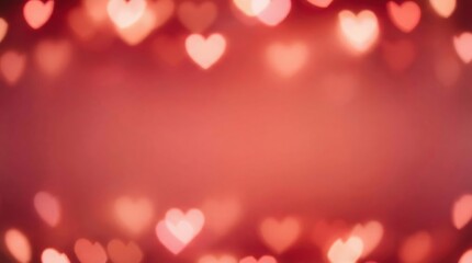 Romantic pink heart shaped bokeh lights background for Valentine's Day