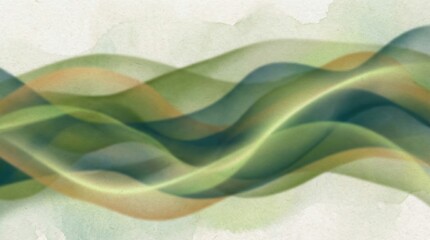 Ethereal green and blue waves on textured background