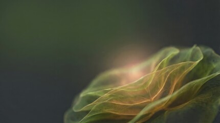 Vibrant green and gold leaf with soft focus background
