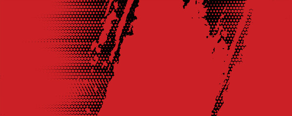 Abstract red grunge brush stroke frame picture on black background Vector illustration