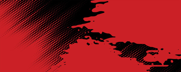 Abstract red grunge brush stroke frame picture on black background Vector illustration