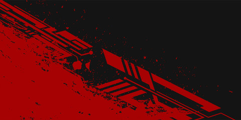 Grunge texture effect background. Distressed rough dark abstract textured. Black isolated on red. Graphic design element vintage style decoration concept grunge vector modern aged