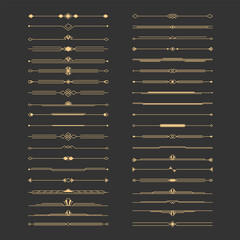 set of art deco line icon, vector illustration