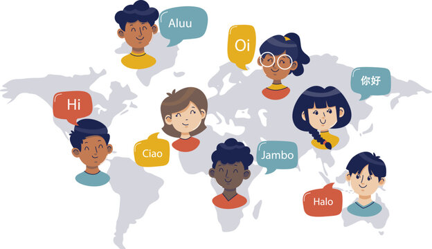 Hand drawn Flat international mother language day illustration