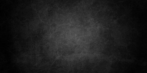 Dark charcoal grunge wall texture background. Dark black rough grunge surface with smoke edge. Black texture chalk board and black board.