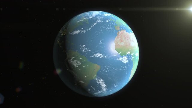 Location and map of Morocco on the surface of the earth at day.