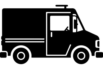 Black Delivery Truck Vector Icon