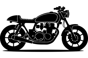 Obraz premium Classic Black Motorcycle Vector Illustration