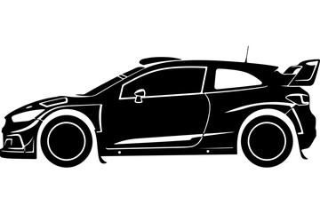 Obraz premium WRC Rally Car Black Line Art SVG