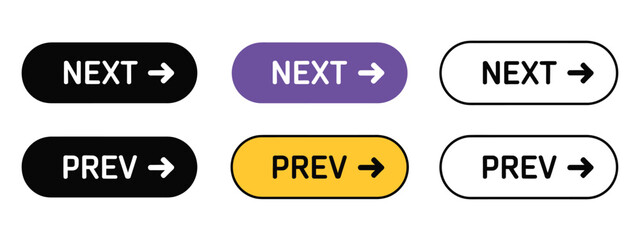 Fototapeta premium Previous Next Navigation Buttons Vector Design, Web Arrows Showing Prev And Next Symbols For Website Interface