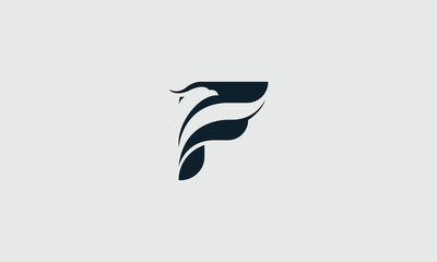 Fototapeta premium Modern eagle logo with dynamic wing design and bold lettering F logo