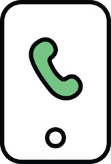 Smartphone screen with phone call symbol