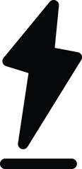 Black lightning bolt symbol for electricity