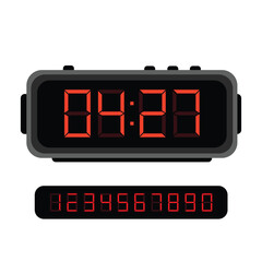 Digital Clock vector isolated on white background with led numbers digital clock design. vector illustration