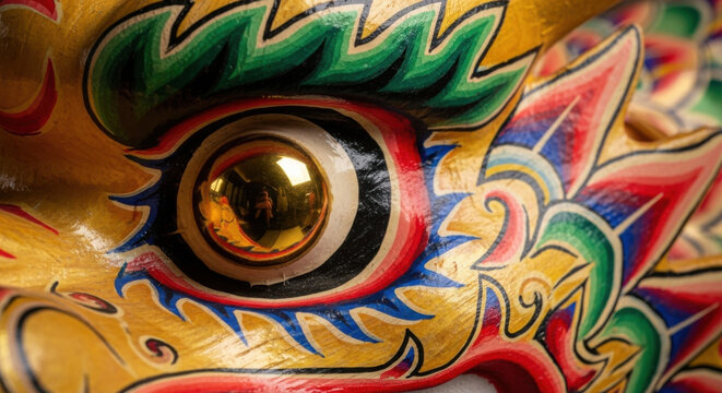 Dragon Eye Mural Vibrant Colors