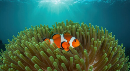 Clownfish Amid Sea Anemone