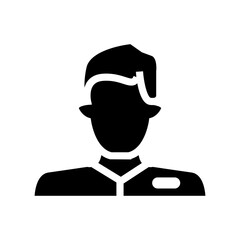 man with employee uniform glyph icon vector