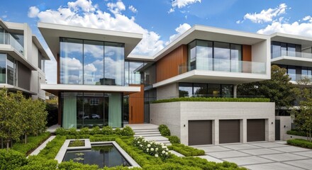 modern house with garden