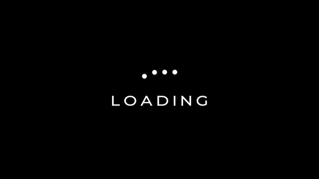 Four dot loading bar animated with loading text video.simple page loading animation