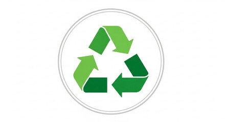 Obraz premium Green Recycling Symbol Isolated on White Background