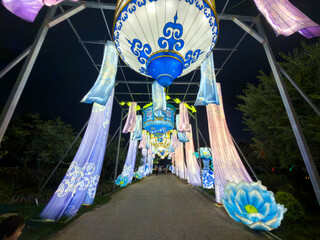 Enchanting Lantern Pathway Illuminating a Magical Festival Night