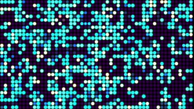 Disco VJ Background Animation dot Pixel Light Cyan in 4K Video