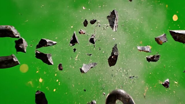 Slow Motion Chain Breaking in Green Screen