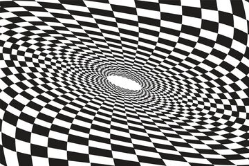 Naklejka premium black and white checkered pattern.. Groovy Hypnotic Vector Backgrounds. 