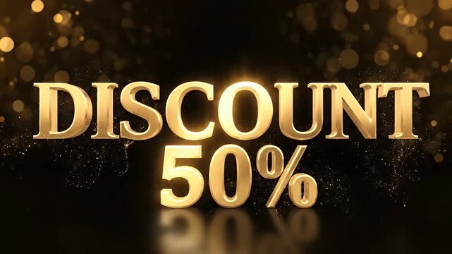 Dynamic Typography Discount 50 Percent Metallic Gold Letters