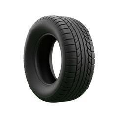 Black Automotive Tire with Deep Tread Pattern