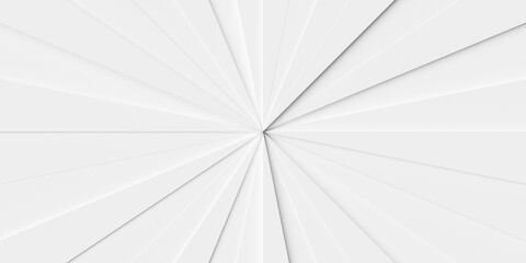Obraz premium White randomly stepped sunburst or starburst geometry background wallpaper banner, flat lay