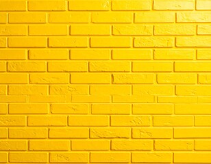 Fototapeta premium Vibrant yellow brick wall; texture and shadows play across the surface. Ideal for background or design element