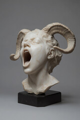 Agonized Marble Bust With Ram