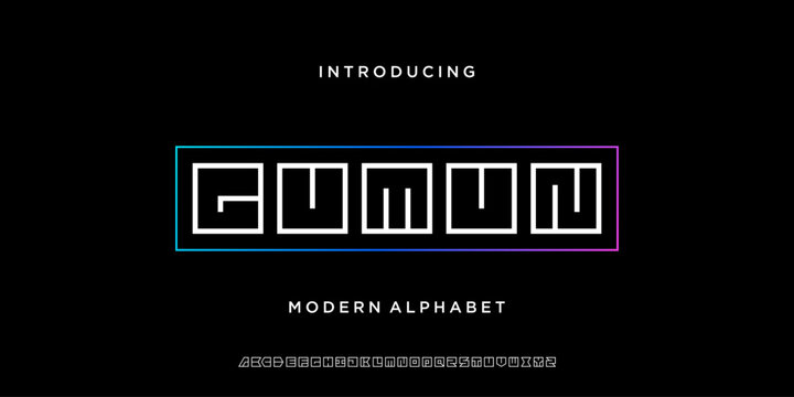 Abstract geometric font alphabet logo. Modern sans serif strong typography.