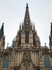 The Gothic Church of Santa Eulalia in Barcelona, showcasing medieval architecture, stained glass windows, and historic charm in the city center. Barcelona, Catalonia, Spain