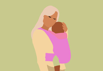 Mother and baby illustration