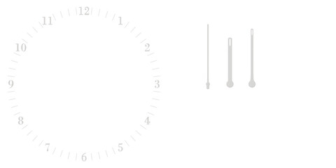 Obraz premium Transparent Minimalist White 3D Wall Clock with Separated Hands 