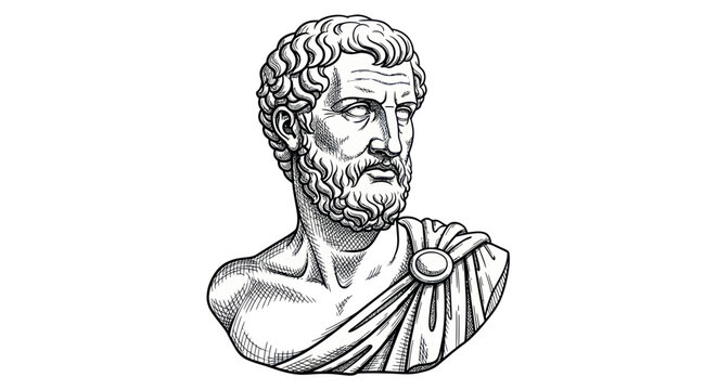 Ancient Greek Philosopher Bust, Classical Sculpture, Wisdom and Knowledge Symbol